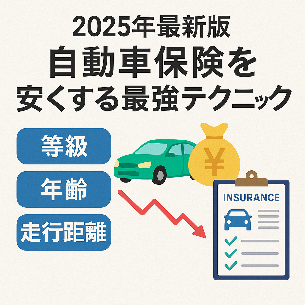 【2025年最新版】自動車保険を安くする最強テクニック｜等級・年齢・走行距離でここまで差が出る