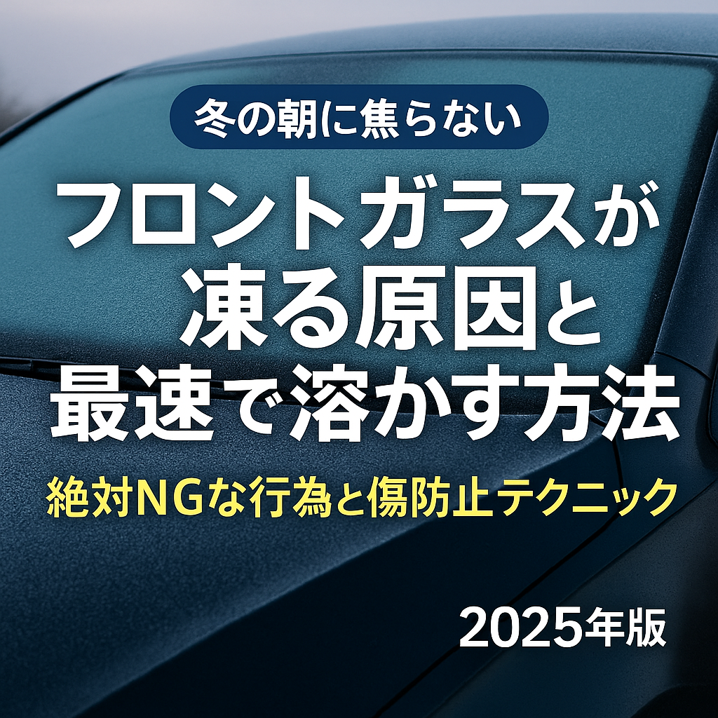【冬の朝に焦らない】フロントガラスが凍る原因と最速で溶かす方法|絶対NGな行為と傷防止テクニック【2025年版】