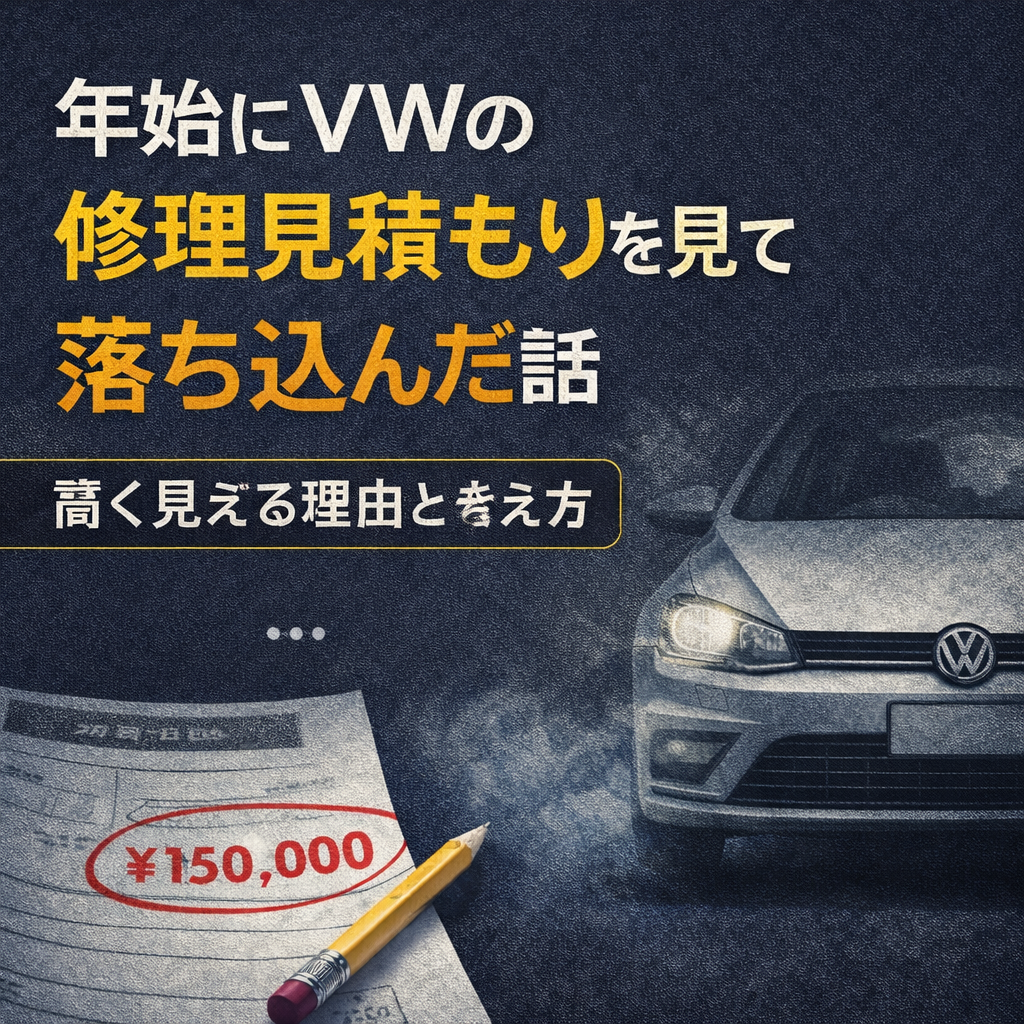 年始にVWの修理見積もりを見て落ち込んだ話｜高く見える理由と考え方