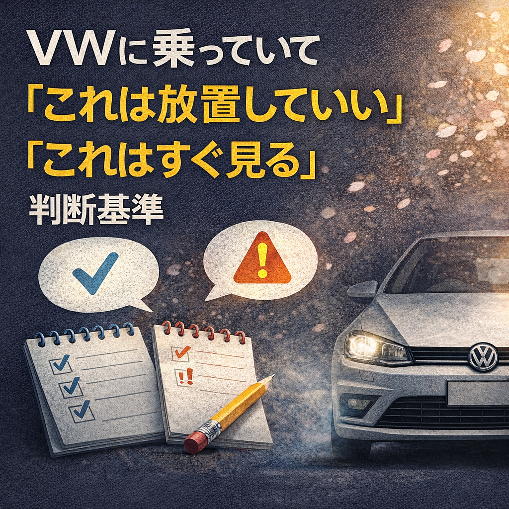 VWに乗っていて「これは放置していい」「これはすぐ見る」判断基準