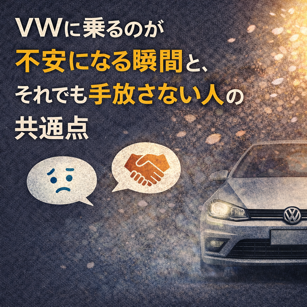 VWに乗るのが不安になる瞬間と、それでも手放さない人の共通点