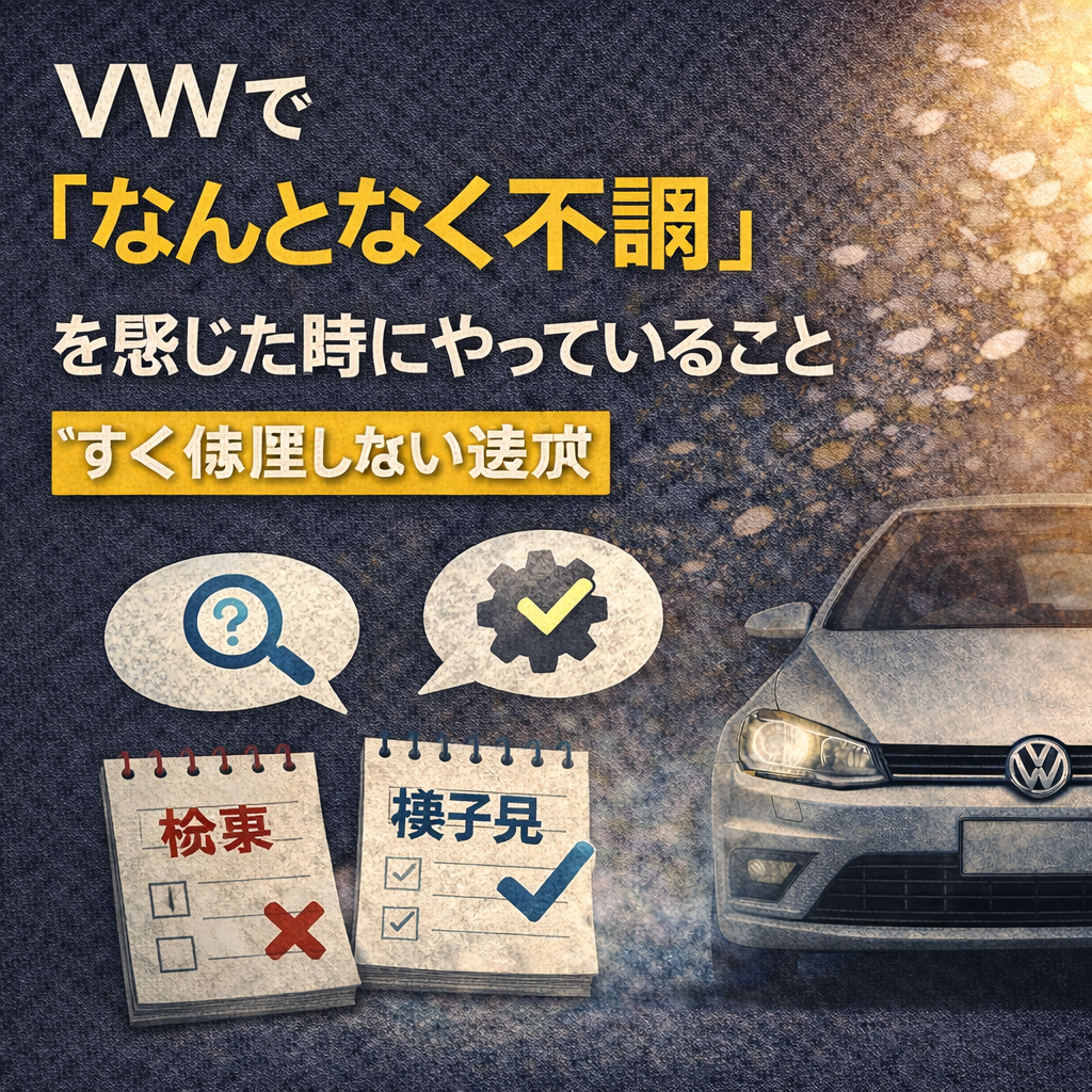 VWで「なんとなく不調」を感じた時にやっていること|すぐ修理しない選択