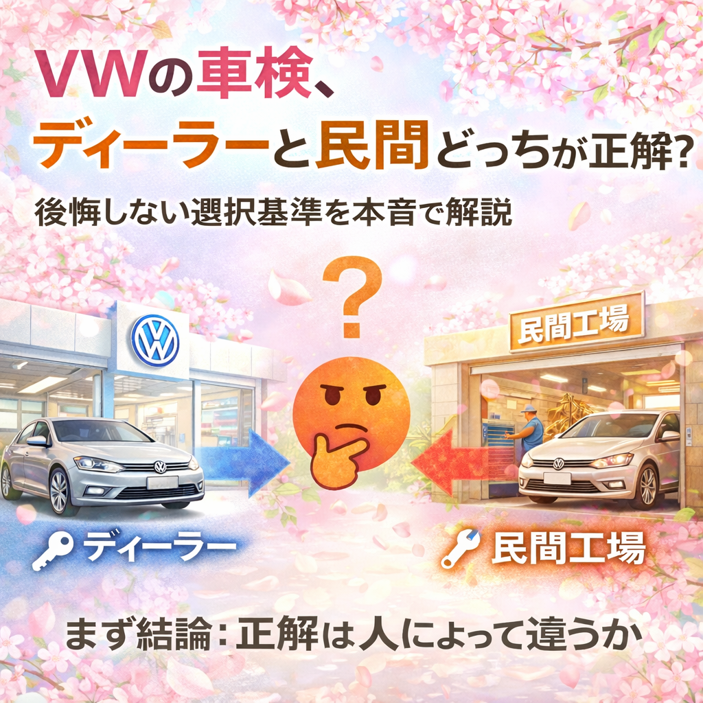 VWの車検、ディーラーと民間どっちが正解?本音で整理する