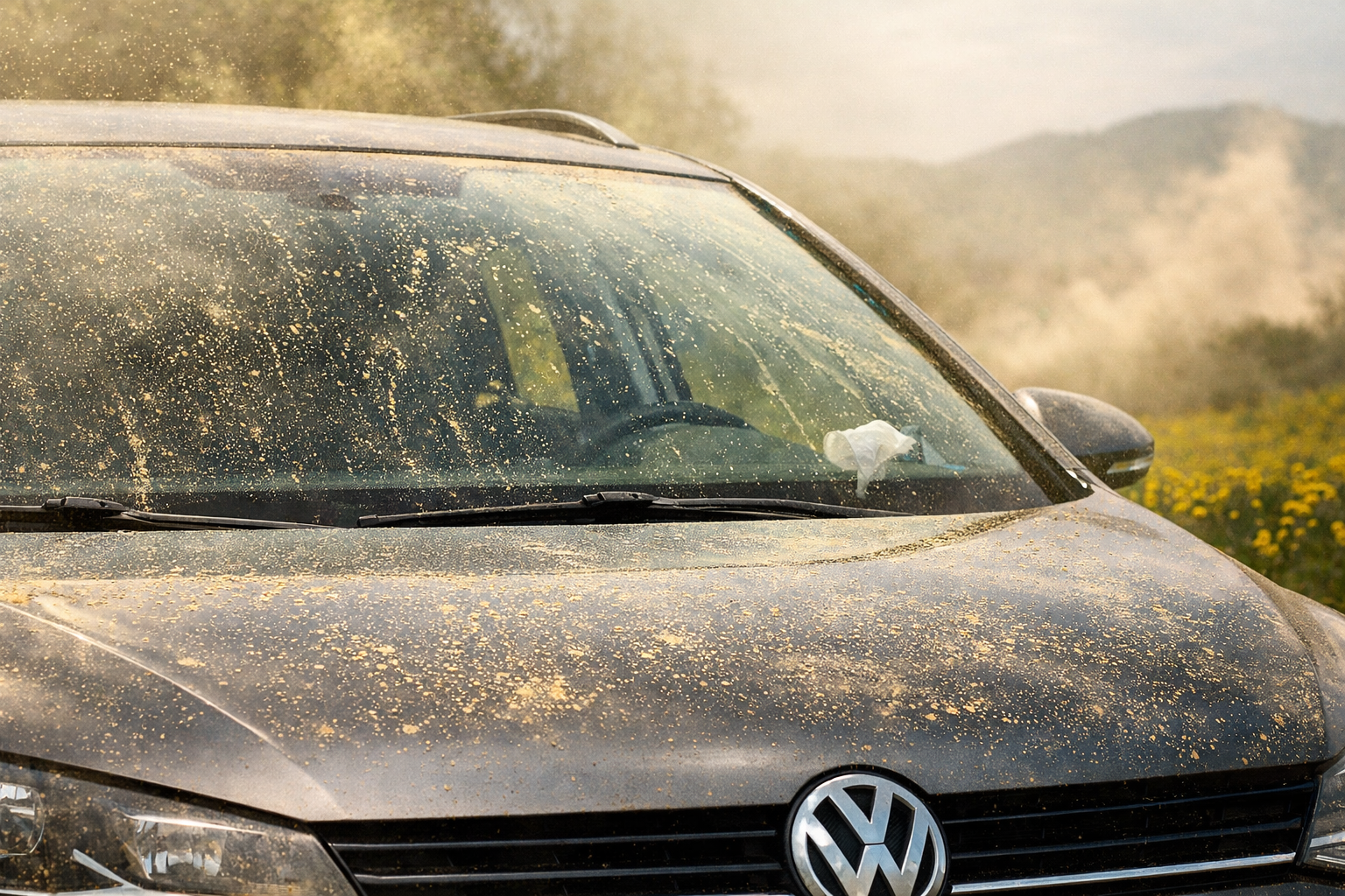VWの花粉・黄砂対策｜フロントガラスが見えにくい原因と今すぐできる対処法
