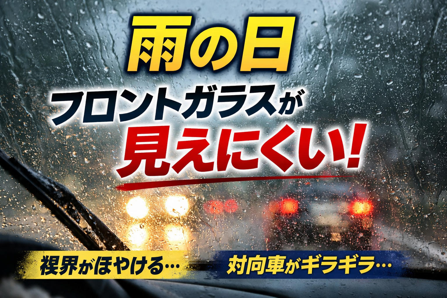 雨の日にフロントガラスが見えにくい原因と対策|ギラつき・にじみを解消する方法